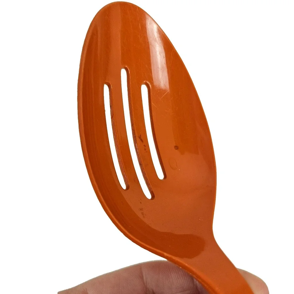 Vintage EKCO Slotted Serving Spoon Orange Plastic Nylon Kitchen Utensil‎ 11.5